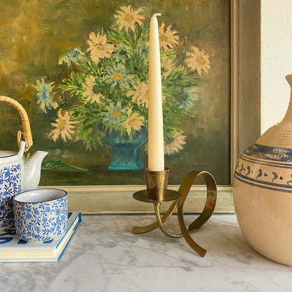 VINTAGE BRASS LOOP CANDLESTICK FROM INDIA