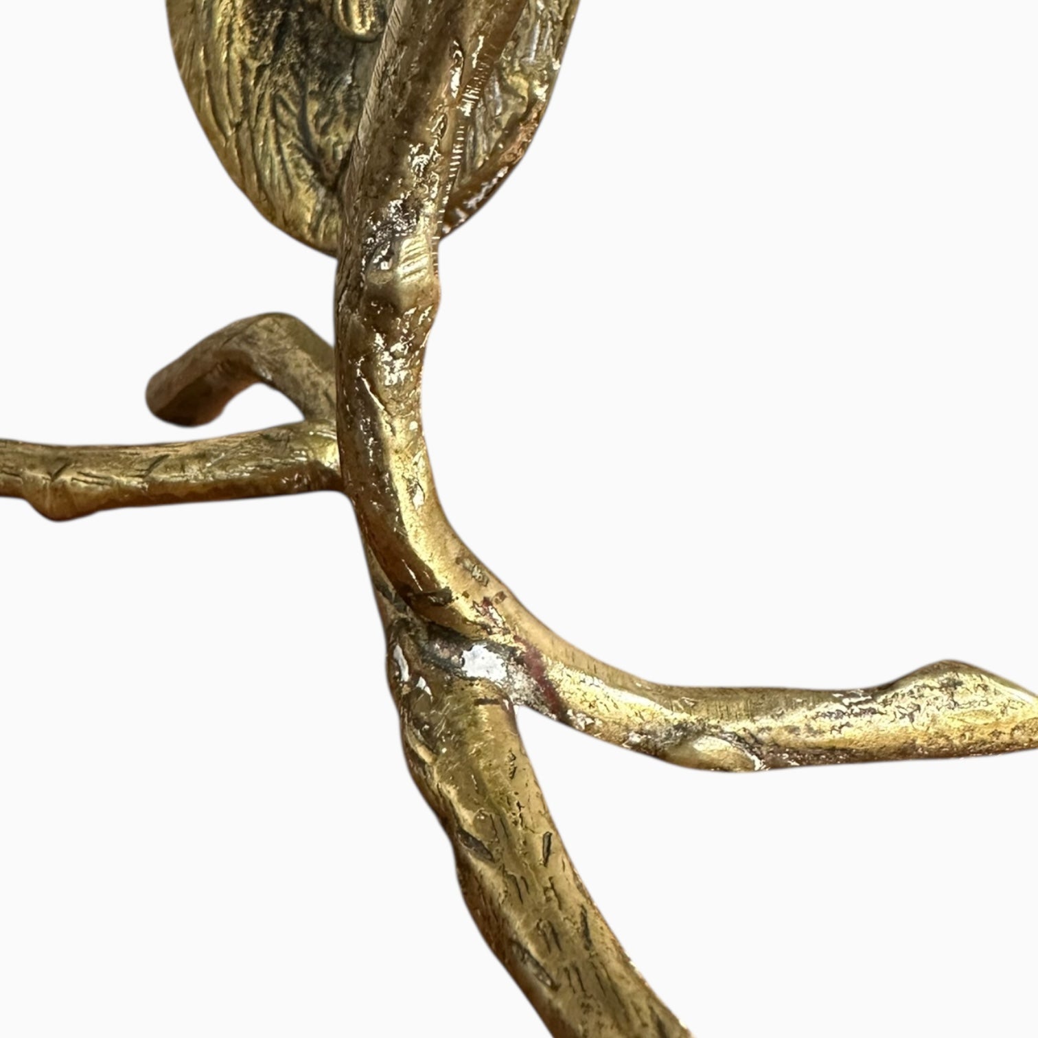 Vintage brass perched cockatoo statue