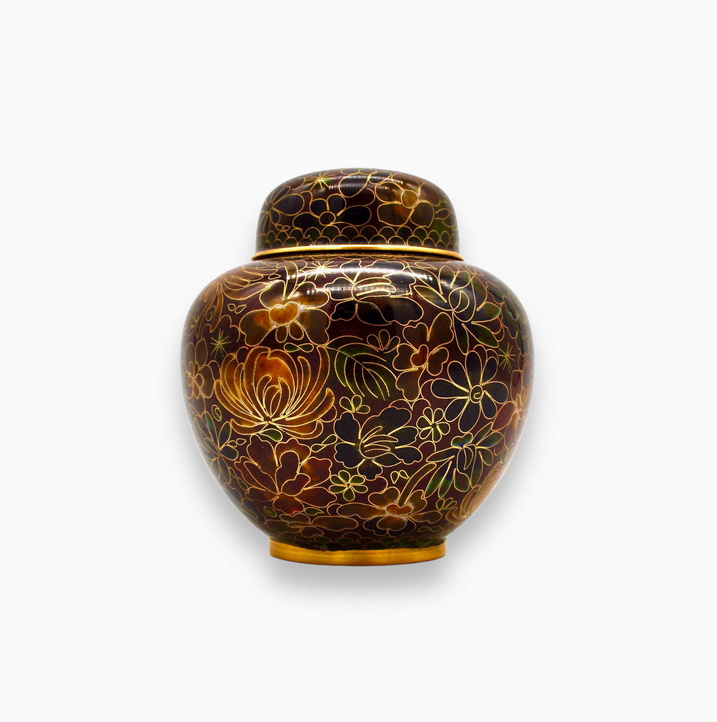 Vintage Floral Cloisonne Jar