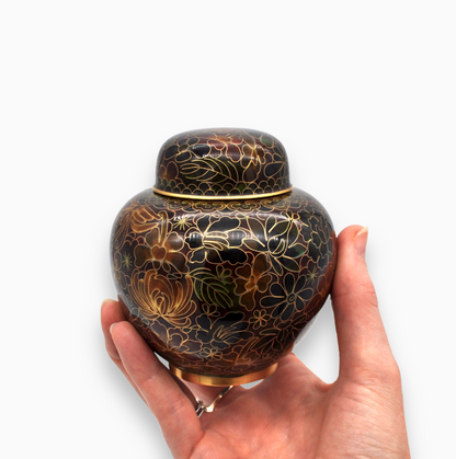 Vintage Floral Cloisonne Jar