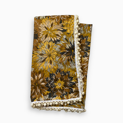 Vintage Mid-Century Modern Floral Tablecloth