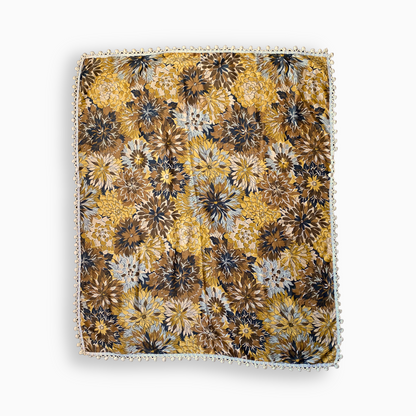 Vintage Mid-Century Modern Floral Tablecloth