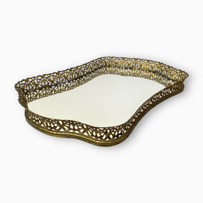 Vintage Hollywood Regency Mirrored Vanity Tray