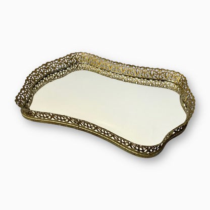 Vintage Hollywood Regency Mirrored Vanity Tray