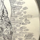 Vintage Framed Owl Pointillism Pen and Ink Drawing Sketch