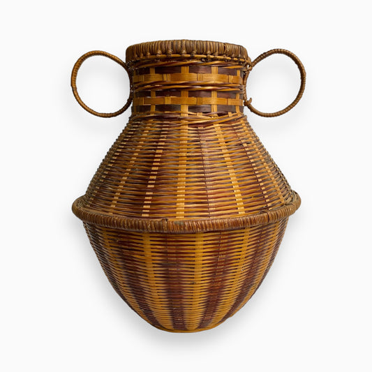 WICKER RATTAN VASE