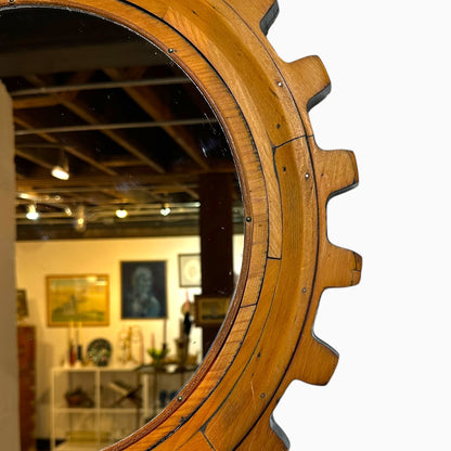 WOODEN COG MIRROR