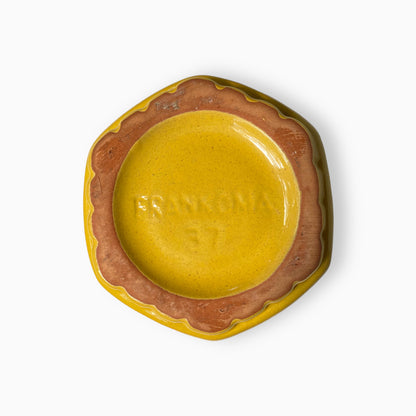 yellow frankoma hexagonal scalloped planter