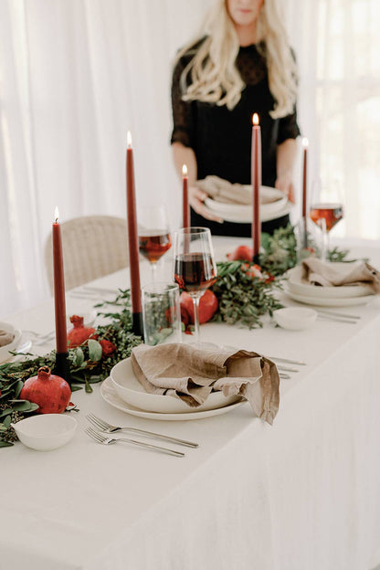 MO & CO HOME BEESWAX DIPPED CANDLES, BURGUNDY 14"