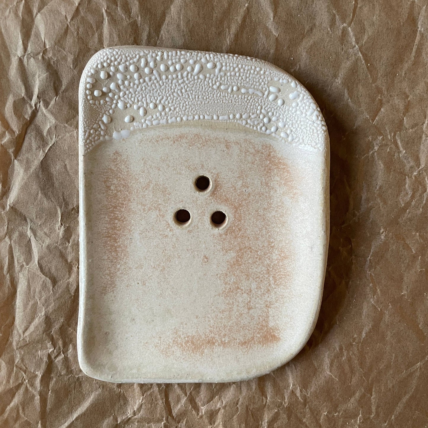 HANDMADE CERAMIC SOAP DISH - HIMALAYAN SALT