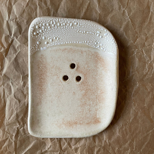 HANDMADE CERAMIC SOAP DISH - HIMALAYAN SALT