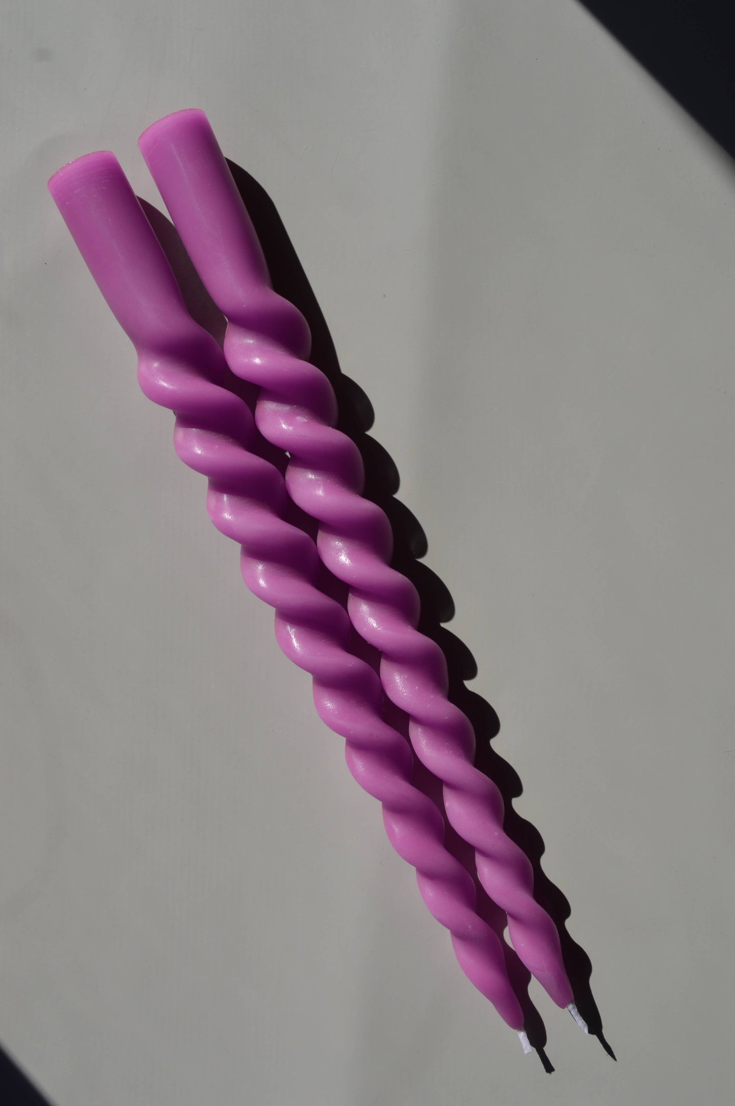 ENERI - AMETHYST SPIRAL BEESWAX CANDLESTICKS - SET OF 2