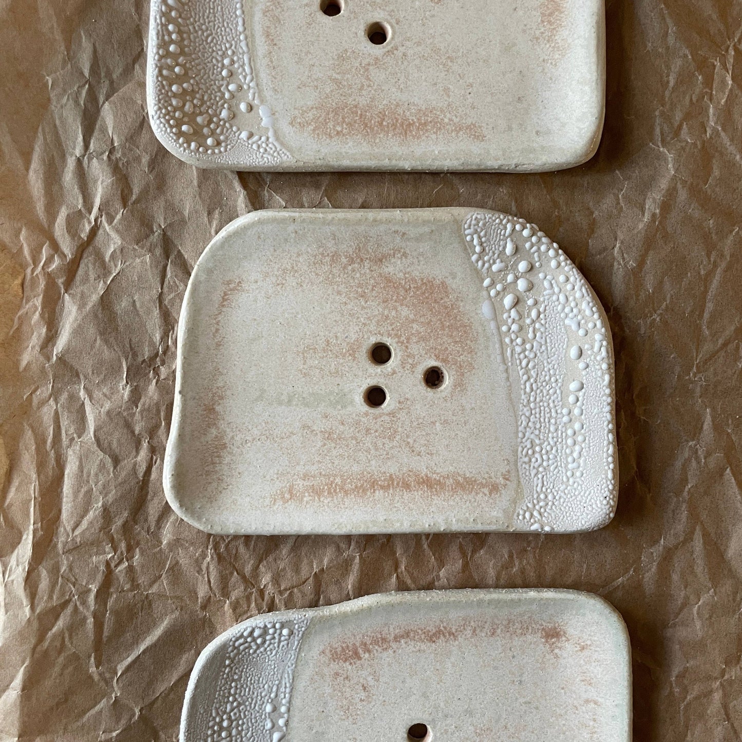 HANDMADE CERAMIC SOAP DISH - HIMALAYAN SALT