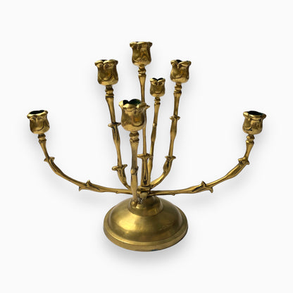 Vintage Rotational Brass Candelabra