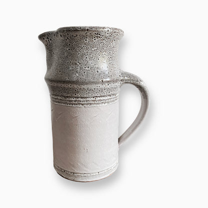 WHITE SPECKLED CERAMIC PITCHER