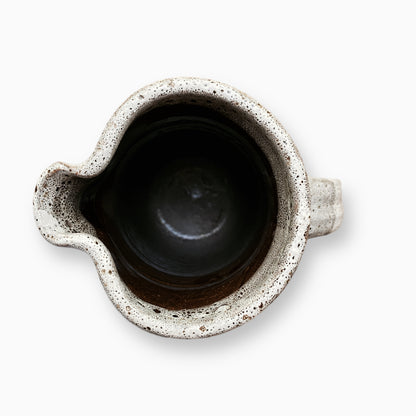 WHITE SPECKLED CERAMIC PITCHER