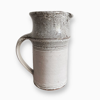 WHITE SPECKLED CERAMIC PITCHER