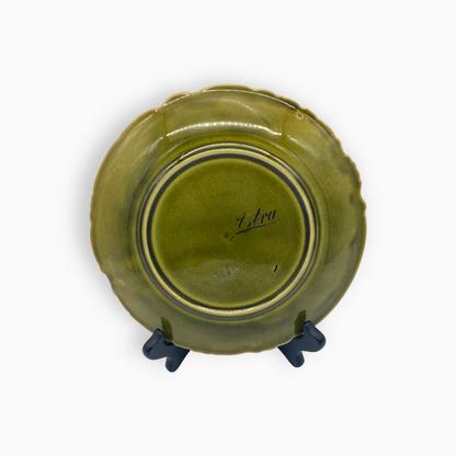 ANTIQUE FLORAL MAJOLICA PLATE